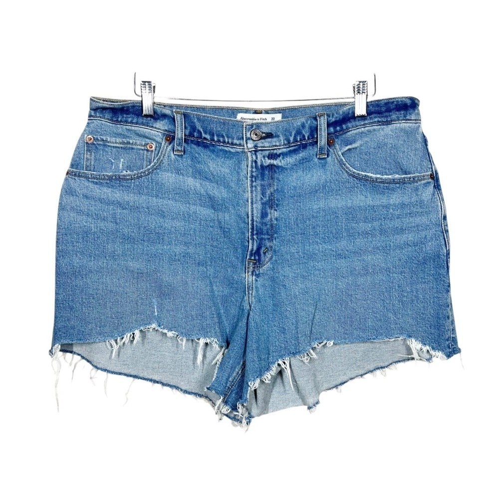 Abercrombie & Fitch Womens 4” Mom Short High Rise Curve Love Jean Denim Shorts